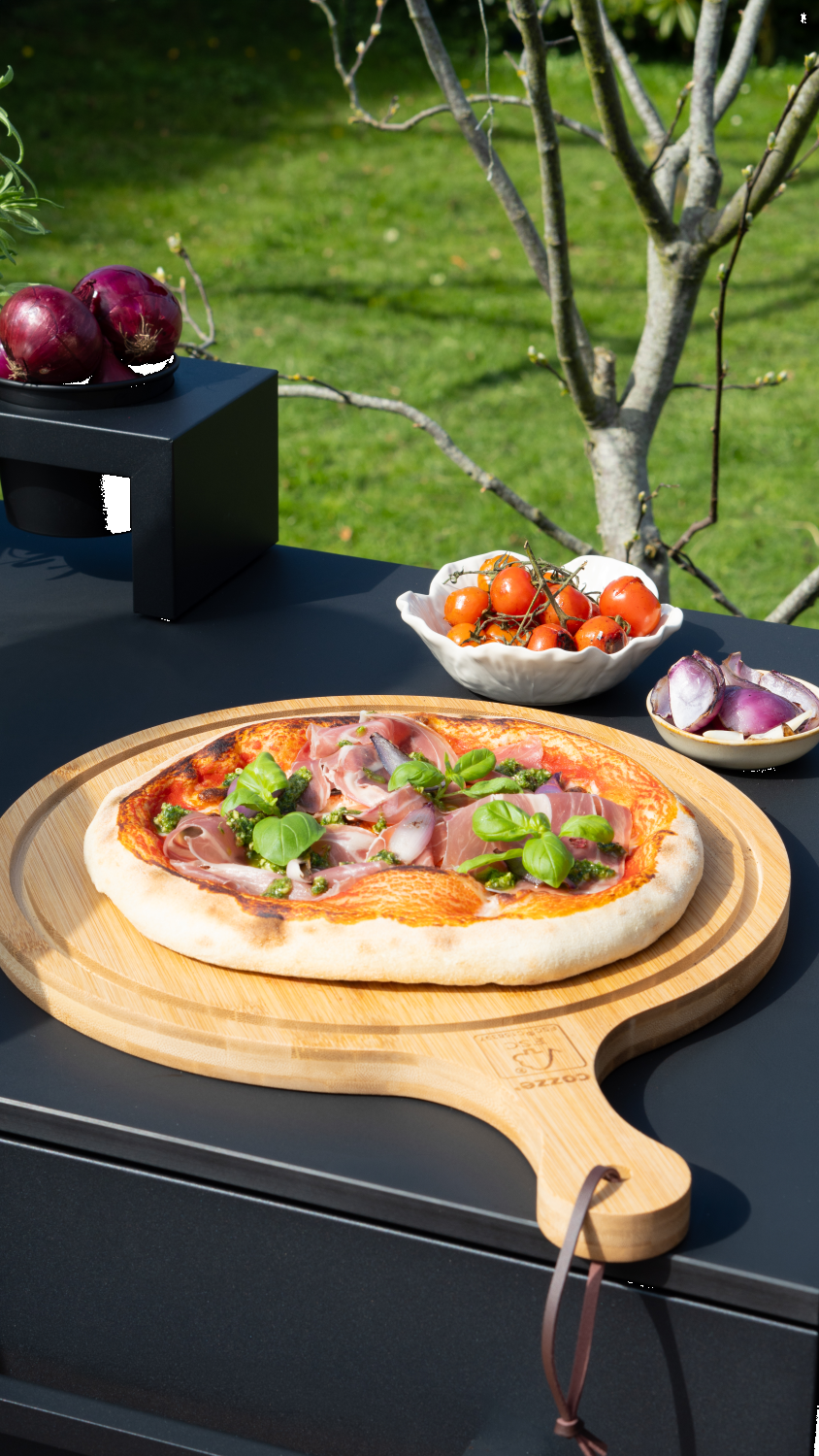 Cozze Pizzaschneidbrett m/Griff 350x20mm - Cozze BBQ Schweiz