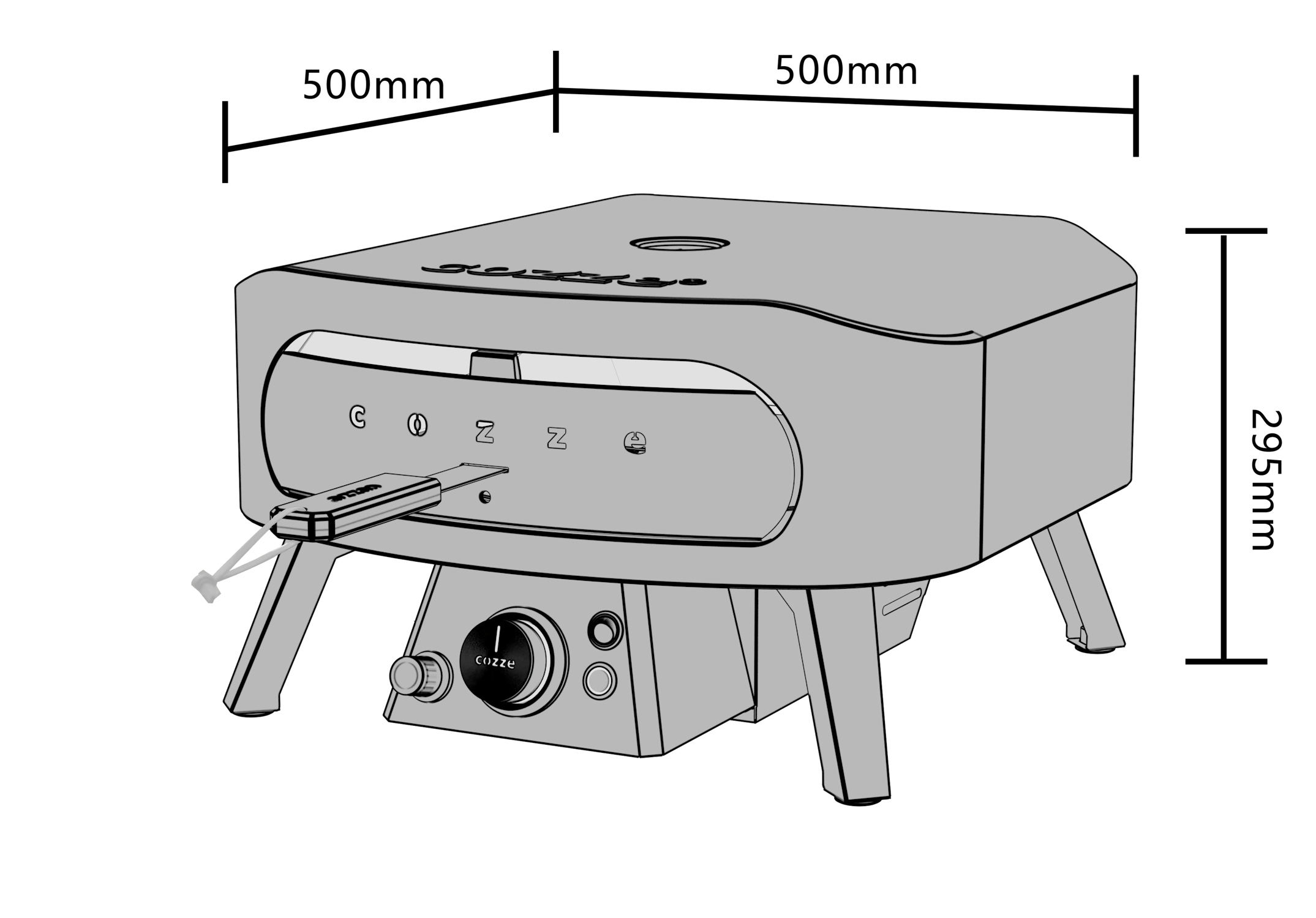 Cozze Pizzaofen Rotate - Black Edition [13 Zoll], Gas, 50mbar - CH-Regler