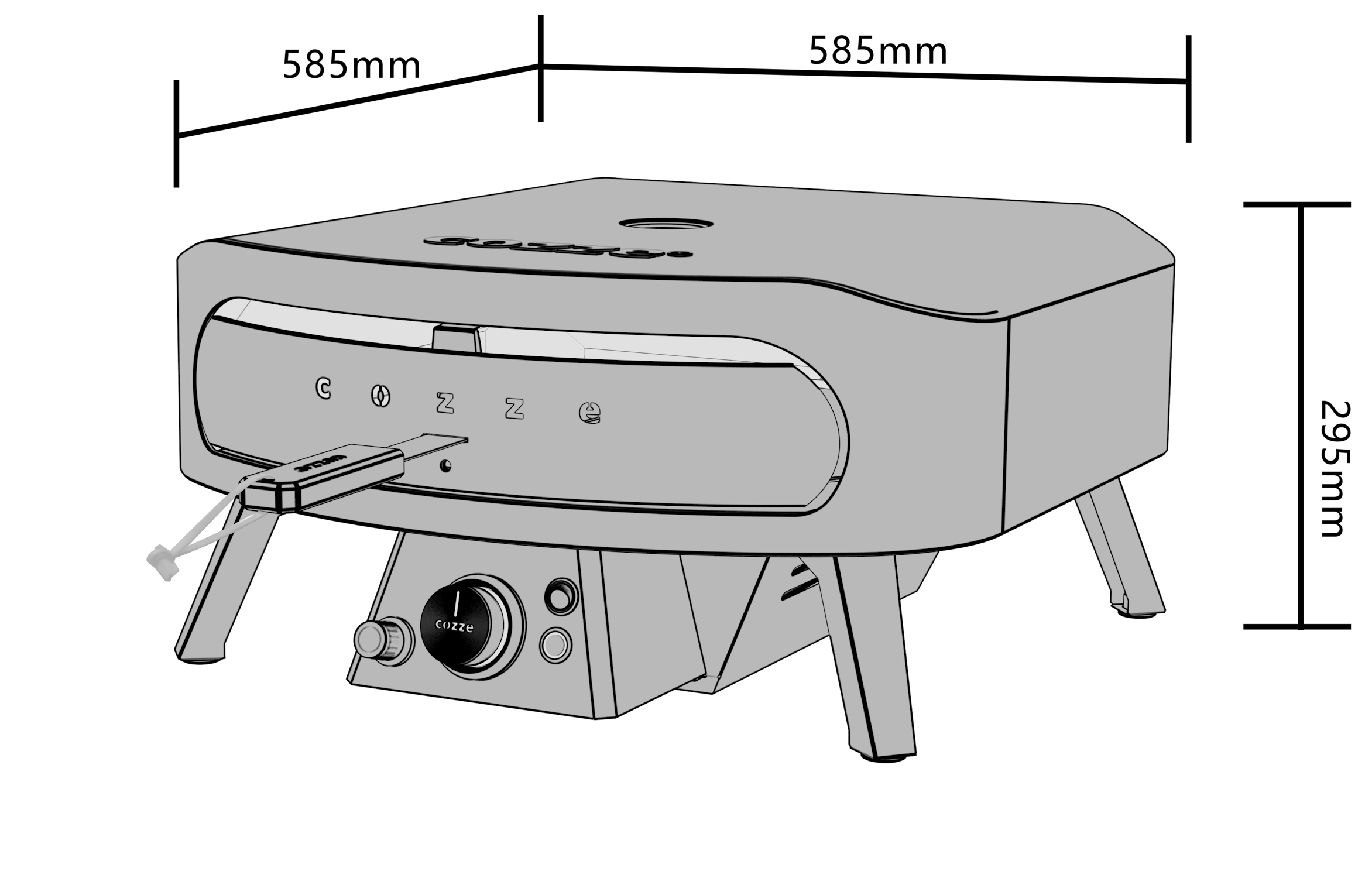 Cozze Pizzaofen Rotate - Black Edition [17 Zoll], Gas, 50mbar - CH-Regler
