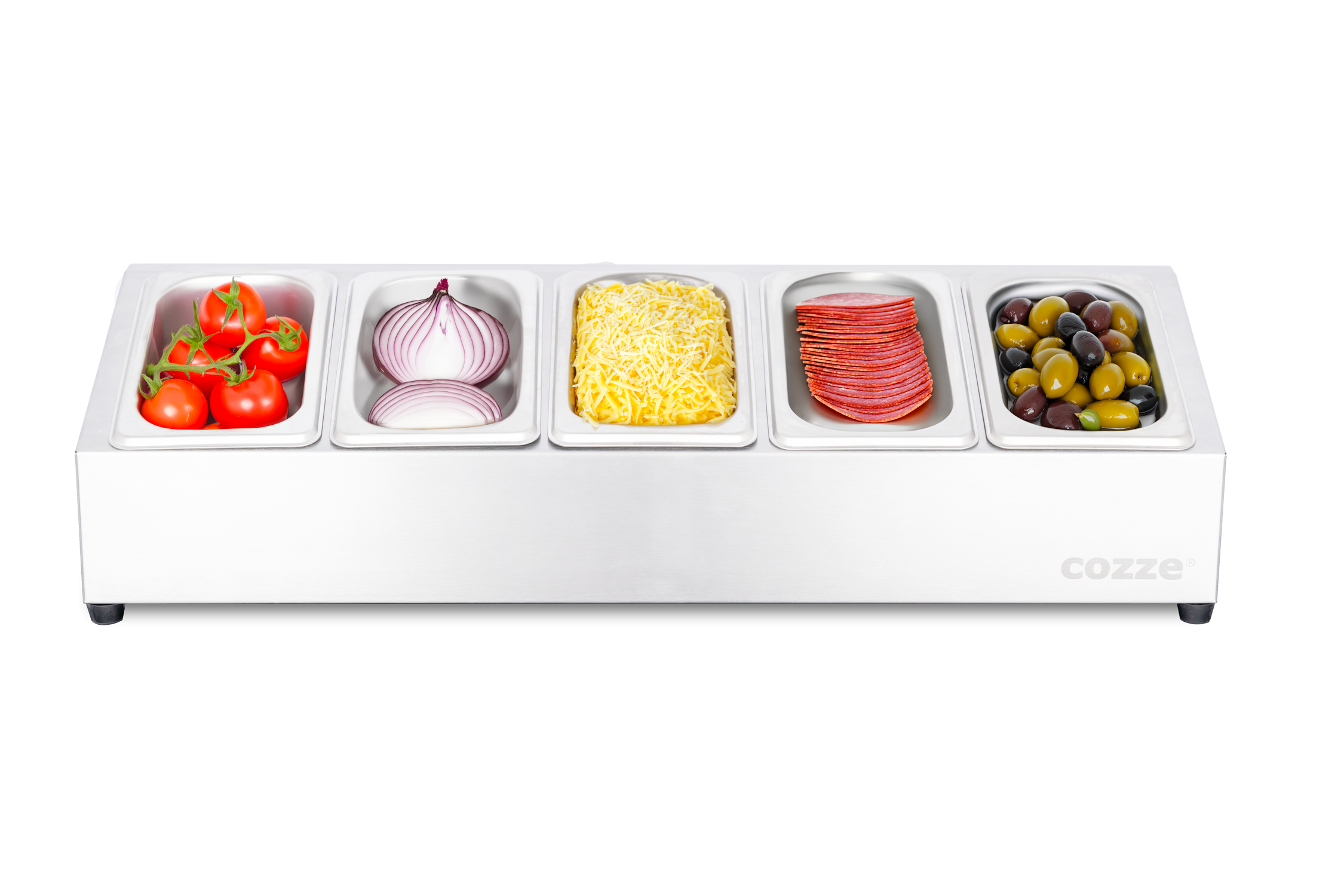 Cozze Topping Station, 5 Fächer, Edelstahl