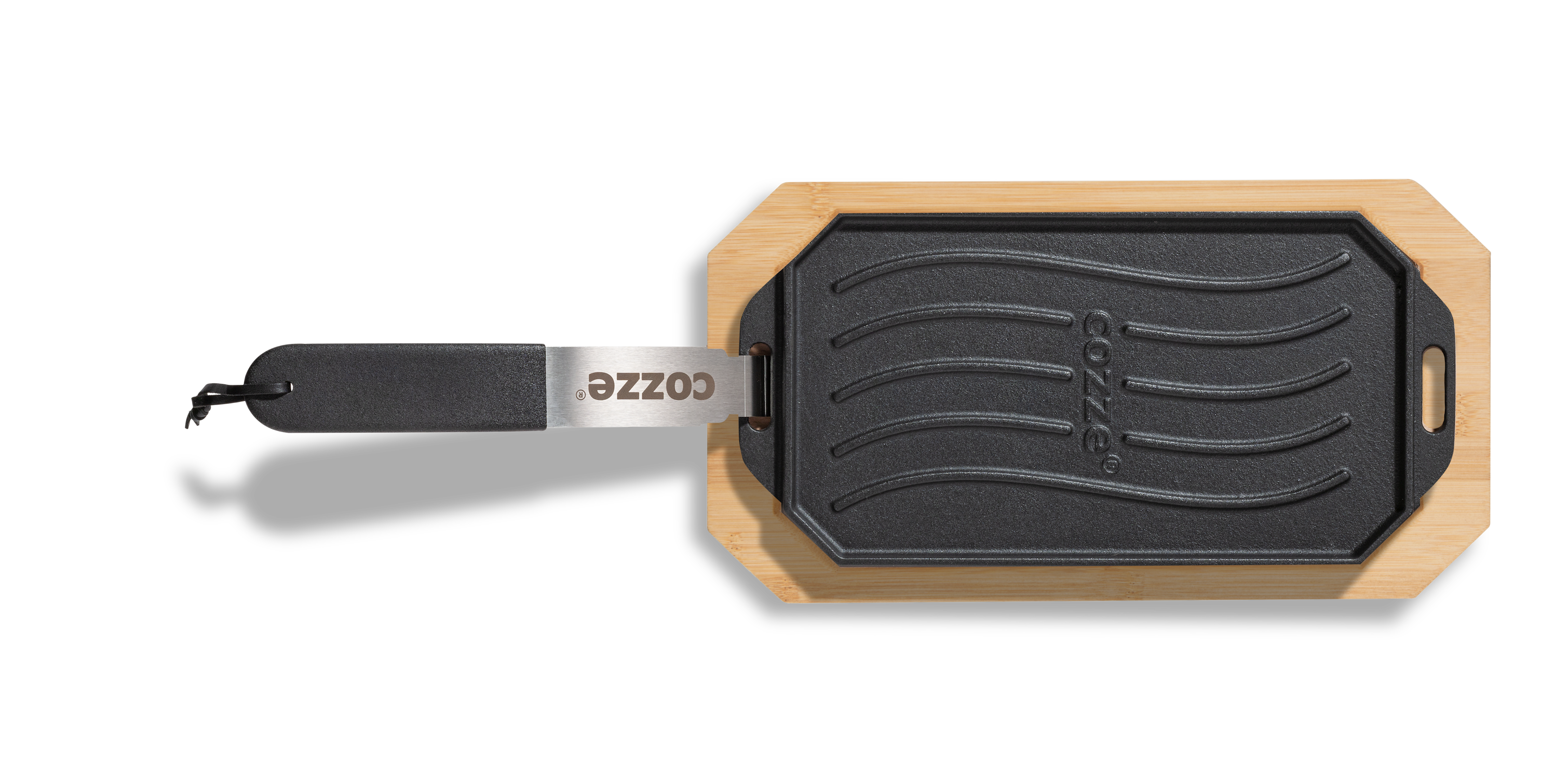 Cozze Gusseisen-Wendepfanne mit Untersetzer 165x330mm - Cozze BBQ Schweiz