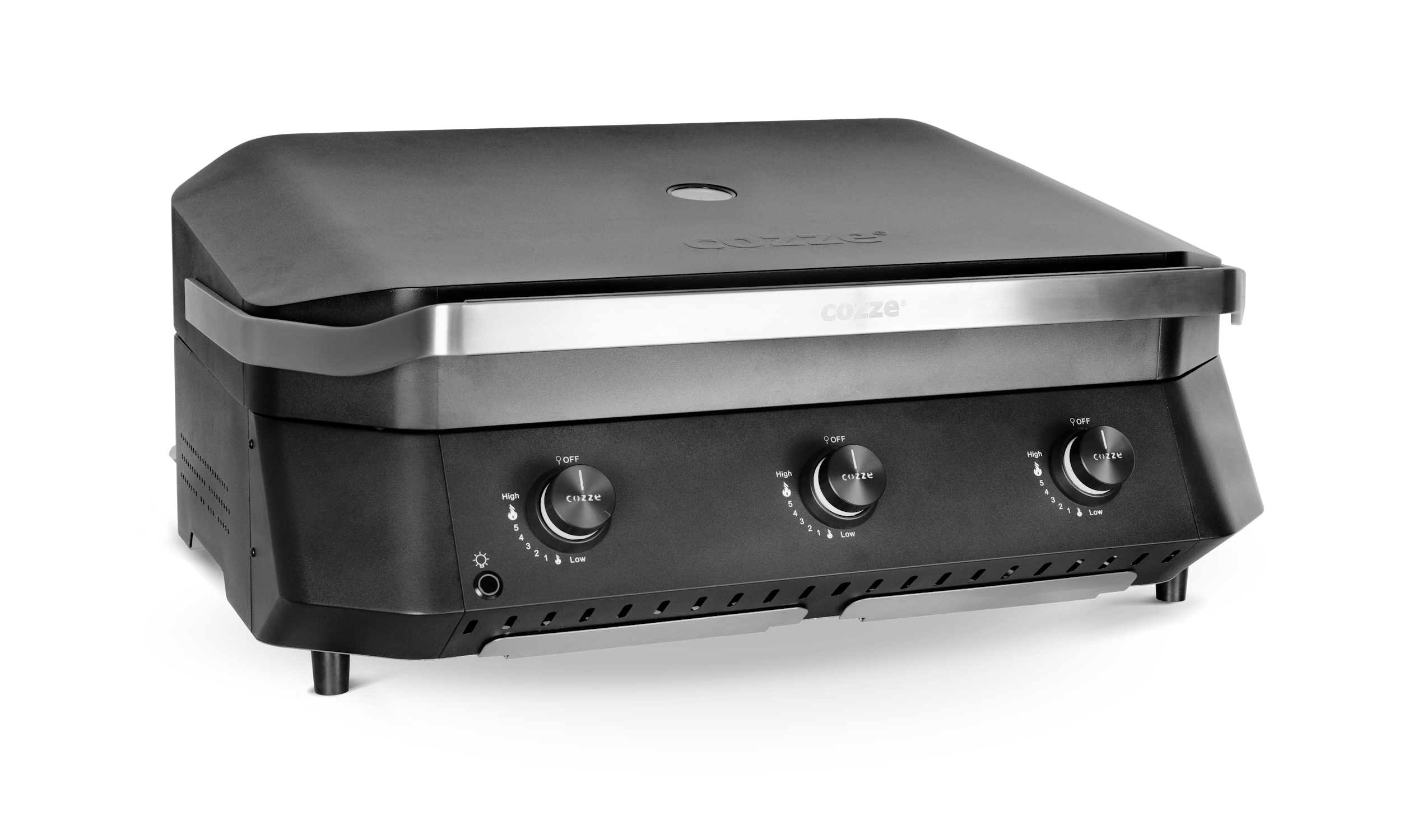 Cozze G-800 Plancha mit Deckel, Gas 50mbar - CH-Regler - Cozze BBQ Schweiz