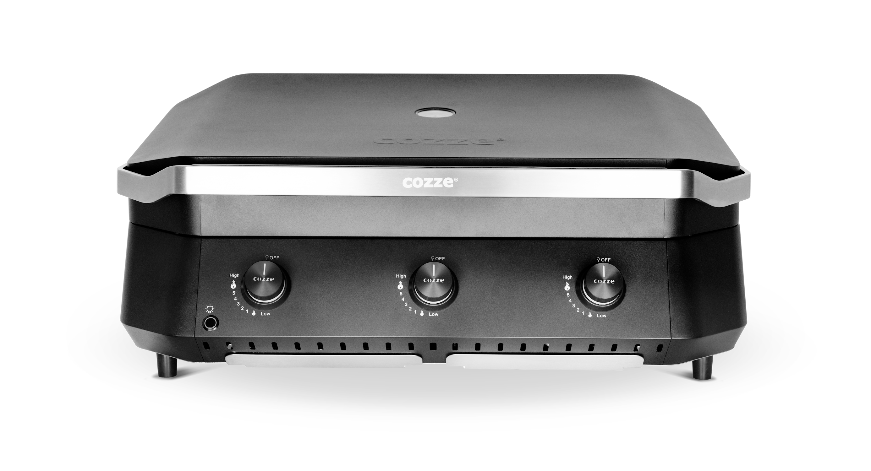 Cozze G-800 Plancha mit Deckel, Gas 50mbar - CH-Regler - Cozze BBQ Schweiz