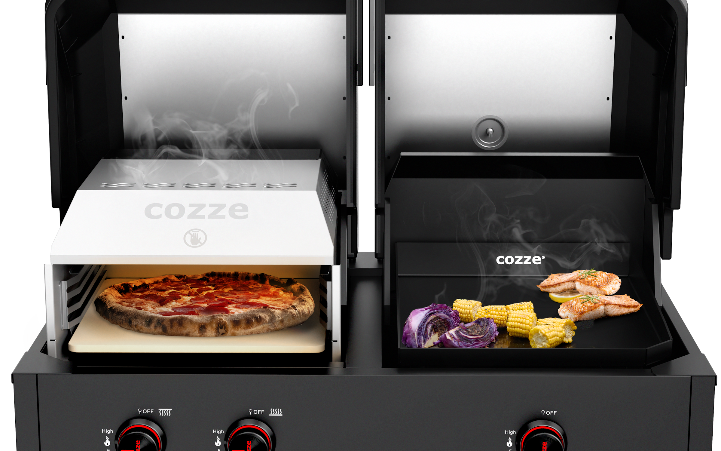 Cozze Grill Quattro 900, Gas, 50mbar - CH-Regler - Cozze BBQ Schweiz